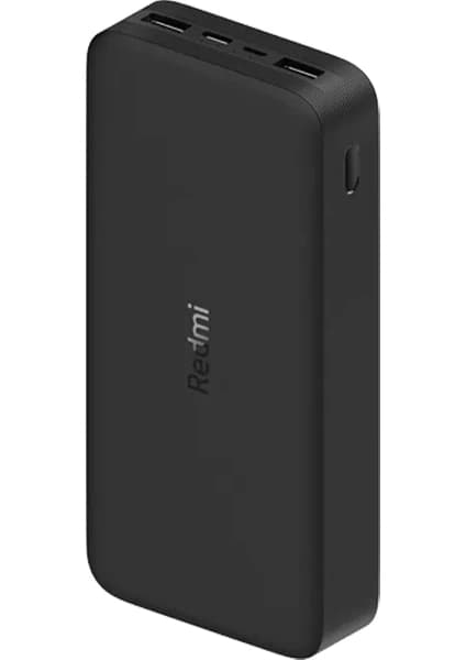 Xiaomi Redmi 20000 mAh 18W Hızlı Şarj Powerbank - Çift Çıkışlı, Type-C Girişli Taşınabilir Şarj Cihazı - Siyah