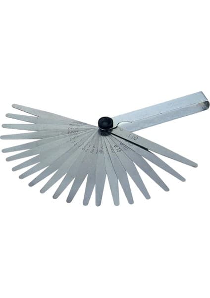 Sentil Çakısı 20 Parça 0,05-1 Mm; Yaprak Sentil Mastarı, Hassas Boşluk Ölçer, Subap Ayar Sentili,