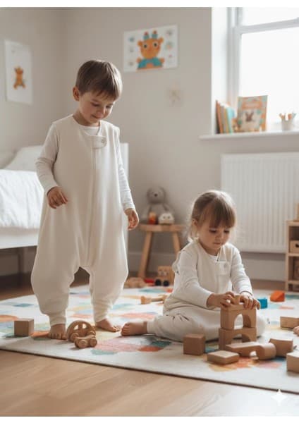 Tr Kolsuz Uyku Tulumu, %100 Doğal Pamuk, Unisex, 0-6 Ay,