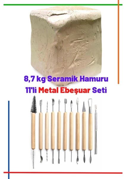Seramik Hamuru Modelaj Ebeşuar Seti Kil Çamuru Profesyonel Başlangıç Seti Natural Clay
