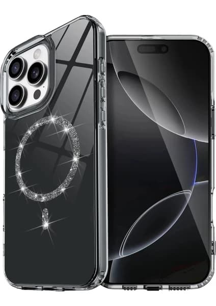 Apple iPhone 16 Pro Max Uyumlu Live Diamond Magsafe Kapak - Siyah