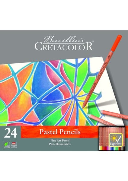 CretaColor Pastel Kalem Seti 24'lü Renkli Sanatsal Malzemeler Yüksek Kalite ve