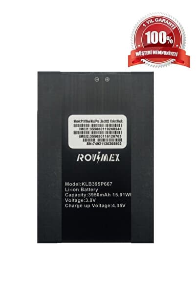 Rovimex P13 Blue Max Lite 2022 Batarya Model Klb395p667 3950mah