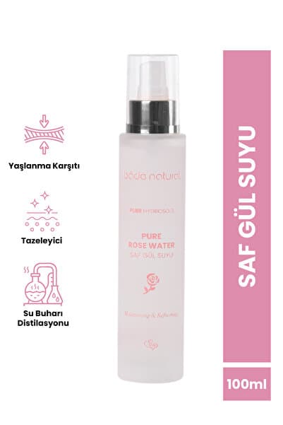 Gül Suyu Gözenek Sıkılaştırıcı Aydınlatıcı Ve Arındırıcı Tonik %100 Doğal Ve Saf 100 ml