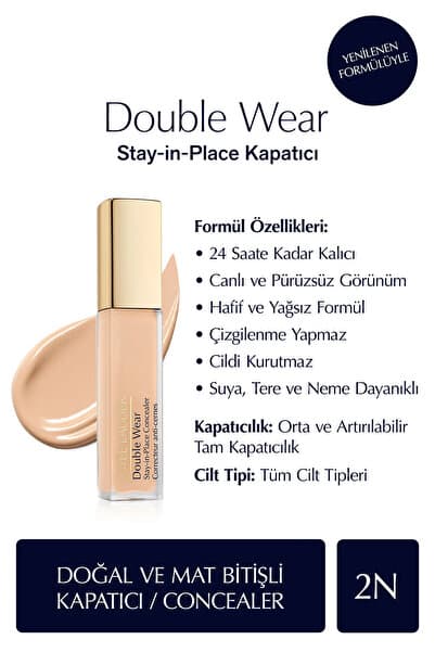 Estee Lauder Kapatıcı - Double Wear Stay-in-Place Concealer - Renk: 2N Light/Medium (Neutral) 12ml