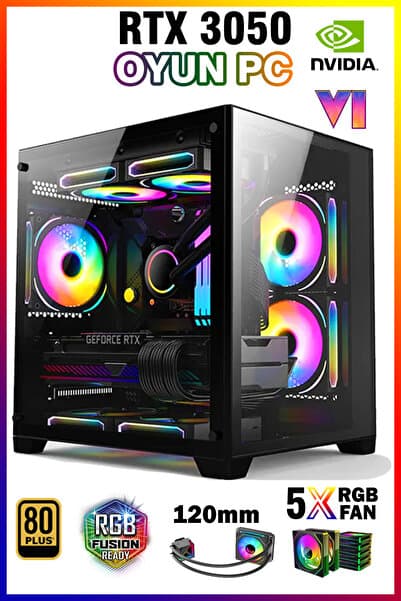 Zeiron Colder X44 Ryzen 5 5500 16GB 512GB SSD RTX3050 Sıvı Soğutmalı Oyuncu Masaüstü Bilgisayar