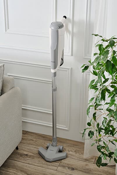 HOMEND Dustroyer 1272H 2 in 1 Metal Borulu Kablolu Dikey Süpürge Beyaz Gri