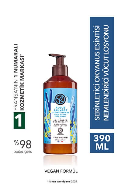 Yves Rocher Vücut Losyonu - Nemlendirici ve Besleyici Serinletici Okyanus Esintisi-Vegan-390ml
