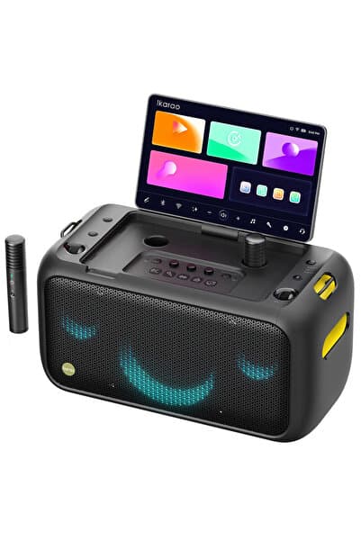 Ikarao Partybox Break X1 460w Karaoke Bluetooth Hoparlör Seti, Dahili 13.3" Tablet, 2 Adet Mikrofon