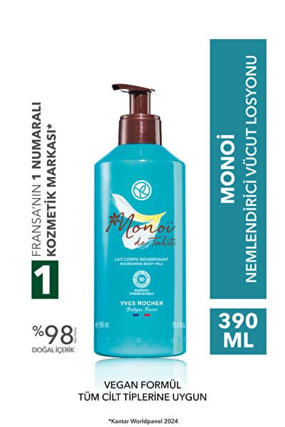 Yves Rocher Nemlendirici Vücut Losyonu-Tüm Ciltler-Monoi de Tahiti-Vegan-390ml