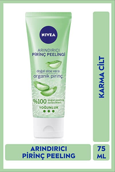 Arındırıcı Yüz Pirinç Peeling 75ml, Siyah Nokta Gözenek Görünümü, Aloe Vera, Karma Cilt