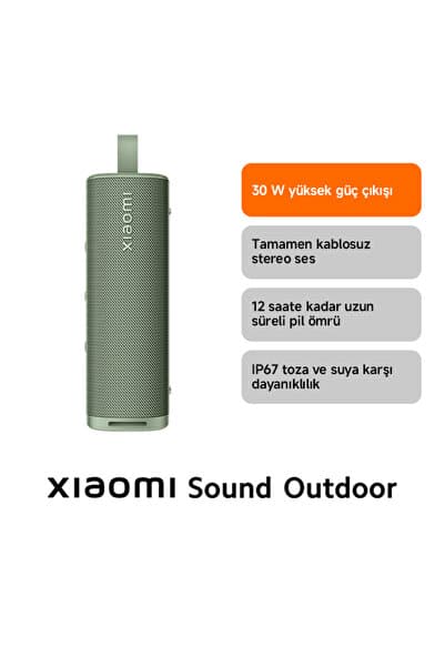 Xiaomi Sound Outdoor 30W IP67 Taşınabilir Bluetooth Hoparlör Yeşil (Xiaomi Türkiye Garantili)