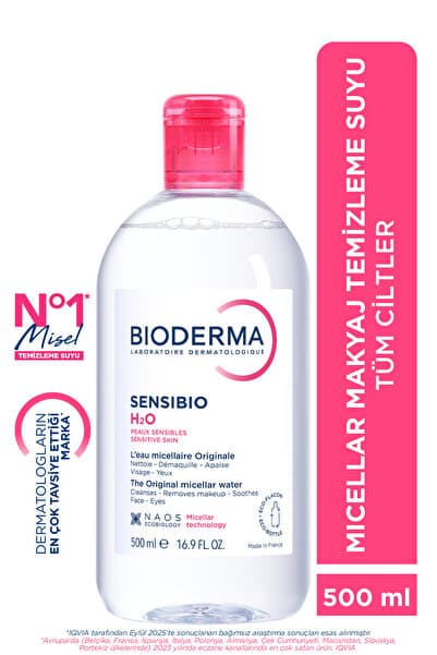 Sensibio H2O Hassas ve Normal Ciltler için Micellar Arındırıcı Makyaj Temizleme Suyu 500 ML