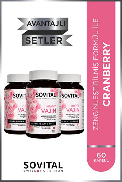 SOVITAL Happy Vajin Vajina Sağlığı Ve Kokusu 40 Softgels 3 Kutu 120 Adet Stt 11-2025