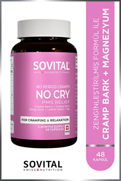 SOVITAL No Cry Cramp Bark ve Magnezyum İçeren 48 Kapsül