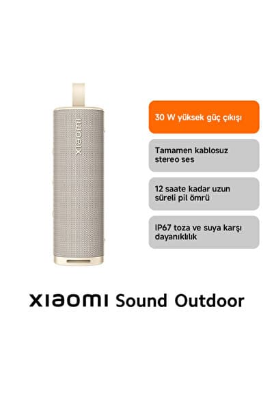 Xiaomi Sound Outdoor 30W IP67 Taşınabilir Bluetooth Hoparlör Altın (Xiaomi Türkiye Garantili)