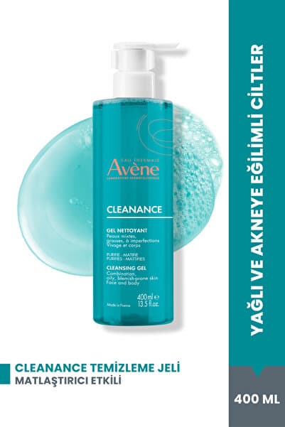 Avene Cleanance Yağlı ve Akneye Eğilimli Ciltler için Matlaştırıcı Yüz Temizleme Jeli 400 ml