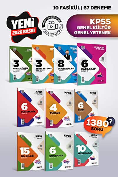 Marka Yayınları KPSS 2026 Genel Kültür Genel Yetenek KAZANDIRAN DENEME Seti Çözümlü 10 Fasikül |