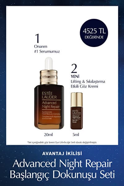 Estee Lauder Avantaj İkilisi Advanced Night Repair Başlangıç Seti - Onarıcı Serum 20ml + Eye Lift+Sculpt 5ml