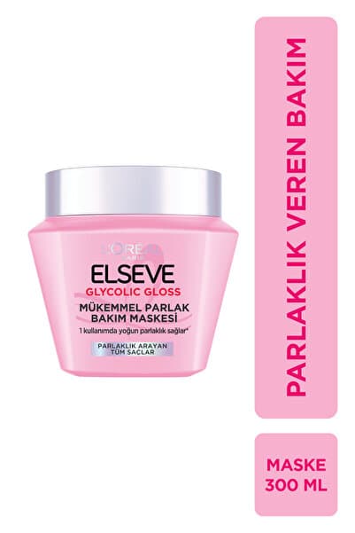 Elseve Glycolic Gloss Mükemmel Parlaklık Veren Saç Bakım Maskesi 300ml
