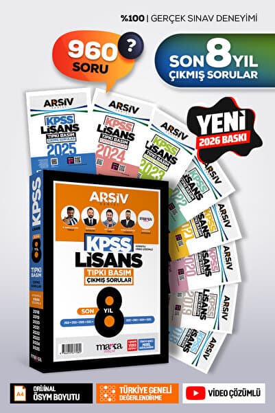 Marka Yayınları KPSS LİSANS Son 8 Yıl TIPKI BASIM Fasikül Fasikül Çıkmış Sorular | Video Çözümlü | Arşiv Serisi