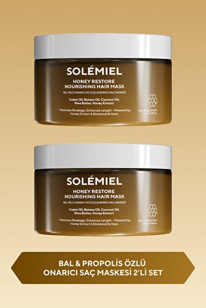Solemiel 2'li Besleyici Castor & Batana Yağı İçeren Saç Bakım Maskesi 250 ML