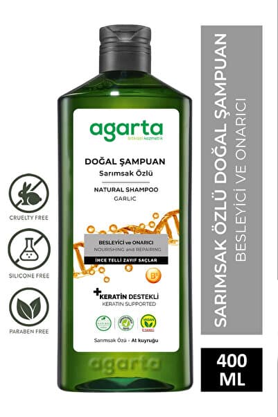 Agarta Saç Dökülmelerine Karşı Hızlı Saç Uzatan Dolgunlaştırıcı Ve Onarıcı Sarımsak Özlü-Tuzsuz Şampuan