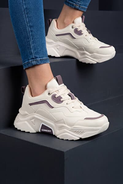 Dark Seer DS.PMD239K2110 Bej Mor Kadın Sneaker Günlük Spor Ayakkabı