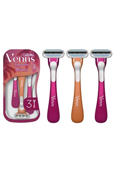 Gillette Venus Venus Smooth Miami Kadın Tıraş Bıçakları, 3'lü Kadın Kullan At Tıraş Bıçakları
