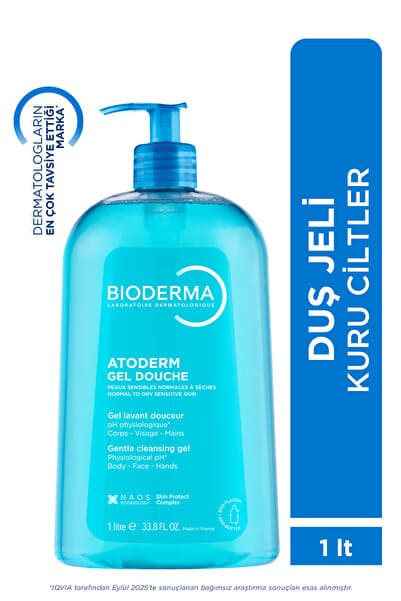 Bioderma Atoderm Shower Gel Kuru, Tüm Ciltler Bebek, Çocuk, Yetişkin Arındırıcı Nemlendirici Duş Jeli 1 Lt