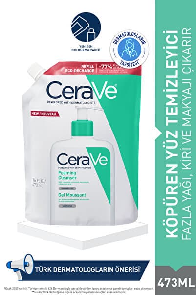 CeraVe NORMAL-KARMA CİLTLER İÇİN NİASİNAMİD İÇERİKLİ KÖPÜREN TEMİZLEYİCİ REFILL YENİDEN DOLUM PAKETİ 473 ML