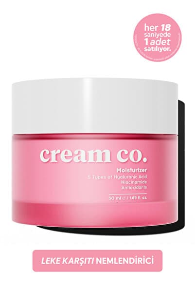 Cream Co. Su Bazlı Moisturizer Nemlendirici Aydınlatıcı Yüz Kremi | Hyaluronik Asit | 50 ML | Tüm Cilt Tipleri