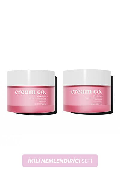 Cream Co. İkili Moisturizer Canlandırıcı Cilt Tonu Eşitleyici Aydınlatıcı Su Bazlı Nemlendirici Yüz Kremi Seti