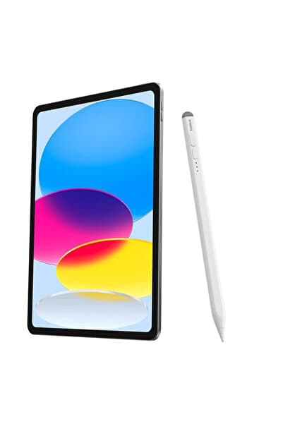 Baseus Ipad için eğim kontrollü Dual Şarj Wireless Manyetik 10 saat şarj Led Göstergeli kalem Beyaz