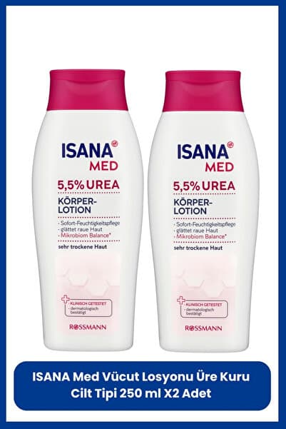 ISANA Med Vücut Losyonu Üre Kuru Cilt Tipi 250 ml X2 Adet
