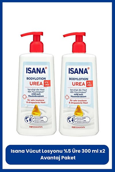ISANA Vücut Losyonu %5 Üre 300 ml X2 Adet
