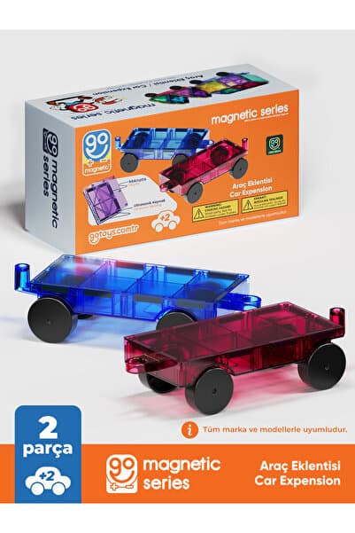 Go Magnetic Series 2 Adet Araba Eklentisi Manyetik Oyuncak - Mıknatıslı Manyetik Bloklar