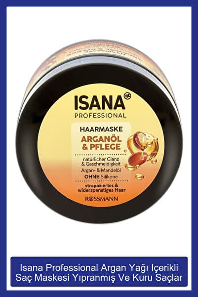 Isana Professional Professional Argan Yağı Içerikli Saç Maskesi Yıpranmış Ve Kuru Saçlar Için 250 ml