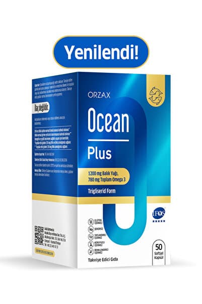 Ocean Plus Omega 3 Balık Yağı - EPA, DHA, OMEGA 3 - 1200 Mg - 50 Kapsül (Emilimi Yüksek Trigliserit Form)
