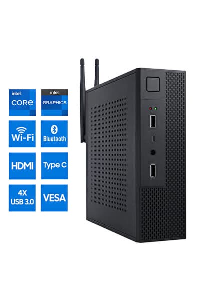 TURBOX Mini-3 Intel Core i5 7400 8GB Ram 256GB M.2 NVMe SSD HDMI Type-C WiFi Bluetooth Mini PC
