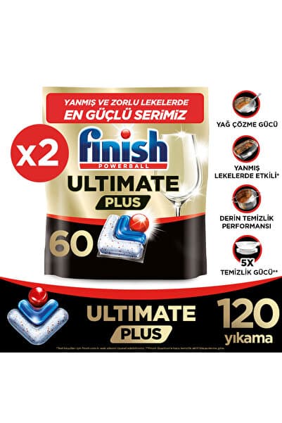 Finish Ultimate Plus Bulaşık Makinesi Deterjanı Kapsül Tablet 120 Adet (60 x 2)