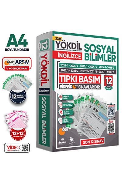 Karakutu Yayınları 2026 YÖKDİL İngilizce SOSYAL BİLİMLER ÖSYM Çıkmış Soru Tıpkı Basım Deneme Paketi 12li Türkiye Geneli