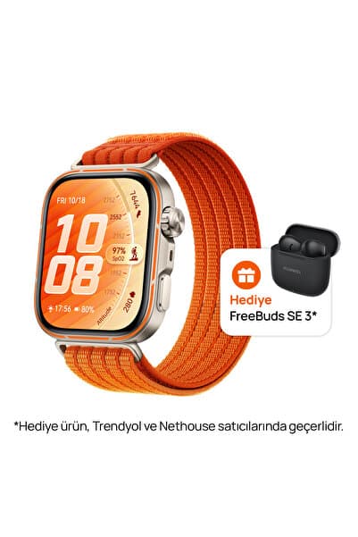 Huawei Watch Fit 5 Pro Akıllı Saat - Turuncu, Huawei Freebuds SE3 Siyah Hediyeli