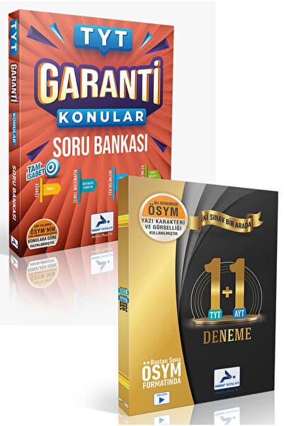 Paraf Yayınları TYT GARANTİ KONULAR SORU BANKASI ve İKİ SINAV BİR ARADA 1 TYT+1 AYT DENEME SETİ