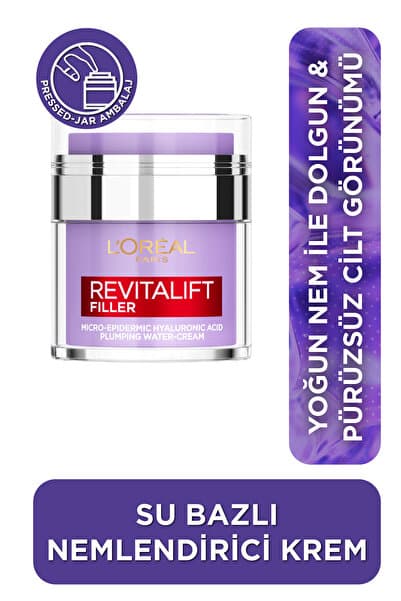 L'Oreal Paris Revitalift Filler Dolgunlaştırıcı Su Bazlı Pressed Jar Nemlendirici Yüz Kremi 50ml