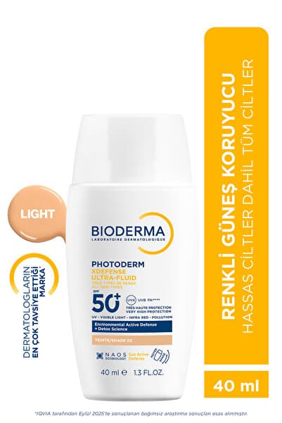 Photoderm XDefense SPF50+ Tüm Cilt Tipleri UVA/UVB Yüksek Korumalı Renkli Güneş Kremi Light 40ML