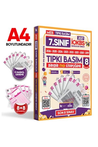 Karakutu Yayınları 2027 7.Sınıf İOKBS-BURSLULUK Çıkmış Soru Tıpkı Basım 8li Deneme Paketi PDF/Video Çözümlü Türkiye Gen