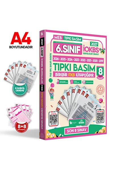 Karakutu Yayınları 2027 6.Sınıf İOKBS-BURSLULUK Çıkmış Soru Tıpkı Basım 8li Deneme Paketi PDF/Video Çözümlü Türkiye Gen