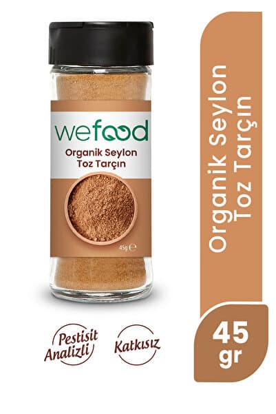 Wefood Organik Glütensiz Vegan Katkısız Seylon Tarçın Tozu 45 Gr.