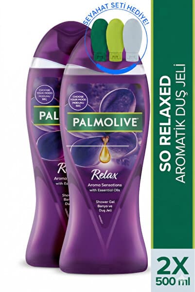 Palmolive Aroma Sensations So Relaxed Aromatik Banyo ve Duş Jeli 500 ml x2 Adet + Seyahat Kiti Hediye